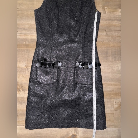 Plenty by Tracy Reese Copper Black Sleeveless Wool Blend Short Dress Beaded 2 - Picture 4 of 7